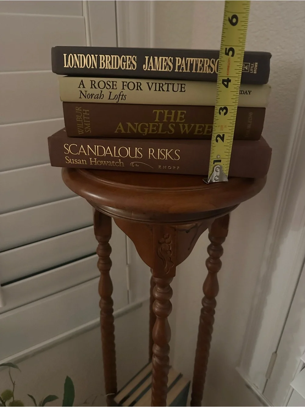 Stacked Decorative Book Stack in Rich Brown and Cream